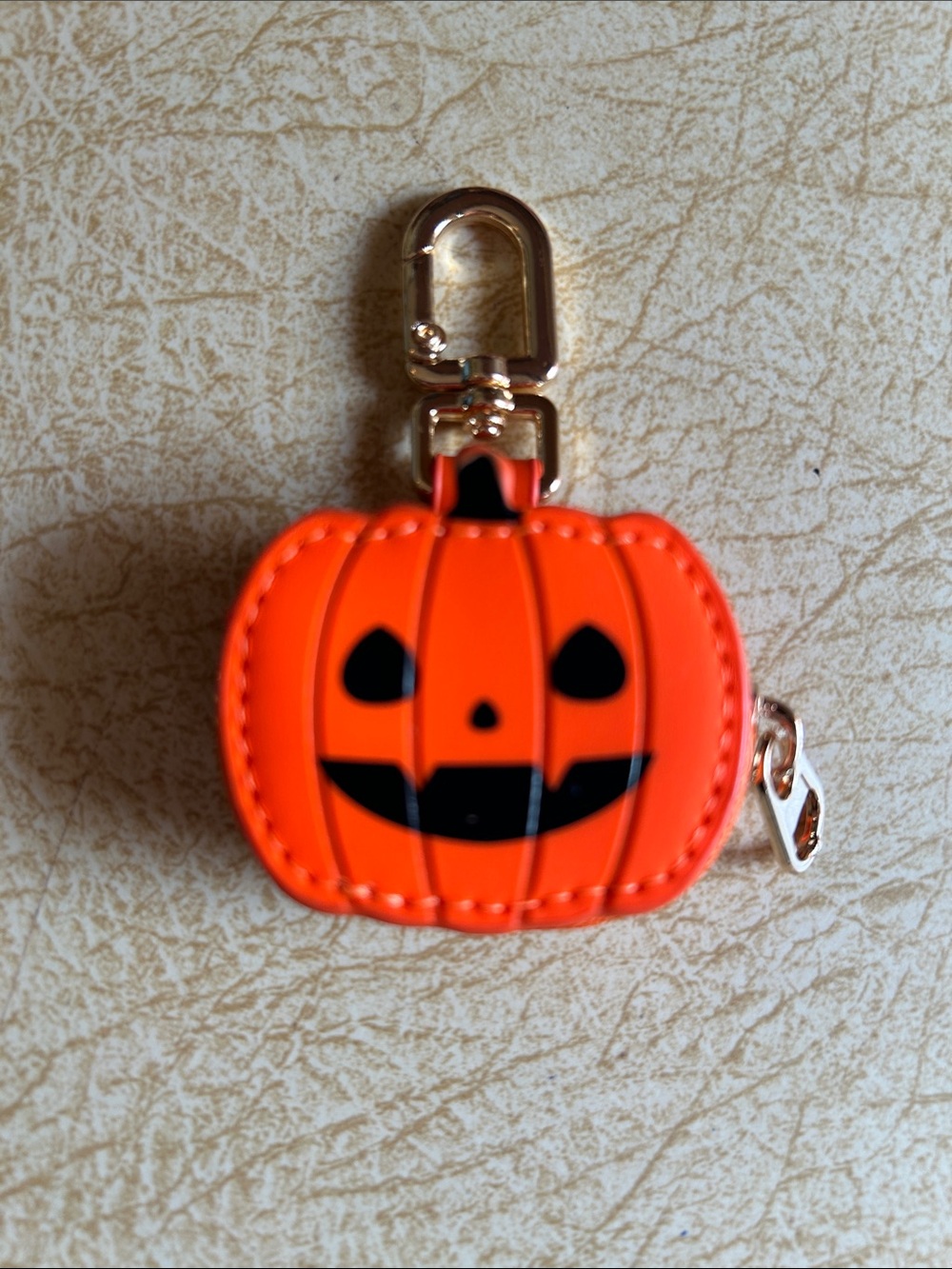Orange Jack-O'-Lantern Keychain Charm